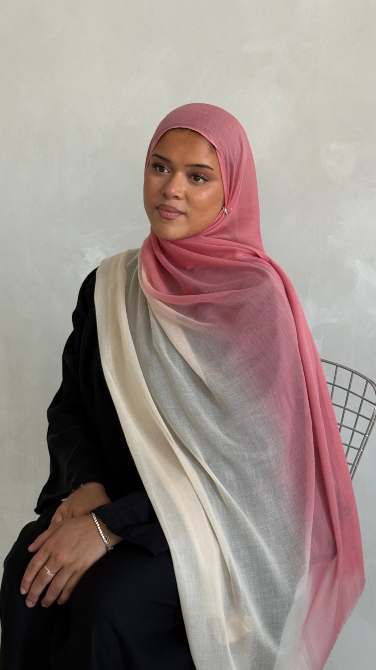 New Premium Turkish Modal Two-Tone Hijab – Soft Lightweight Ombre Scarf