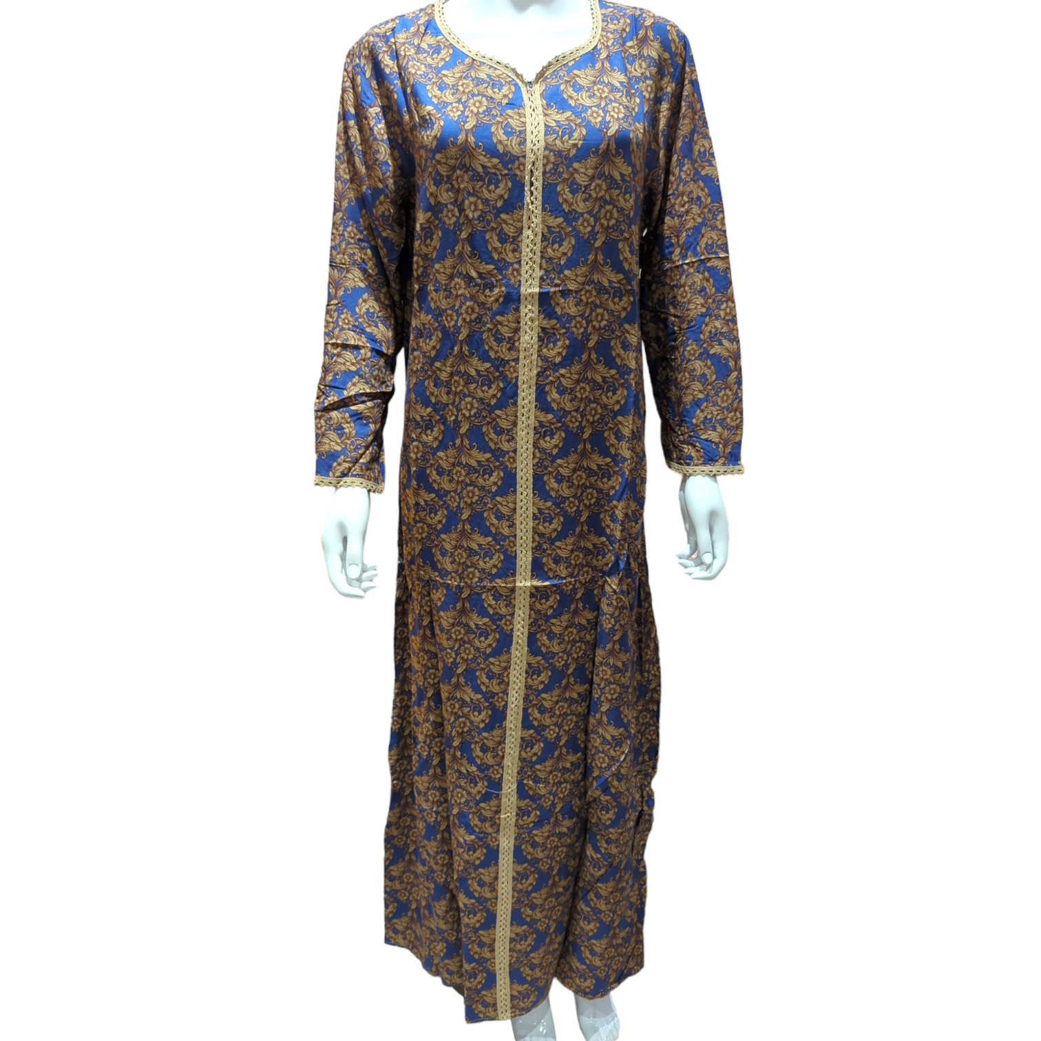 Gorgeous Blue - Long Sleeve Plus Size maxi dress