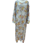 Load image into Gallery viewer, Gray Bouquet - Long Sleeve PLUS SIZE maxi dress
