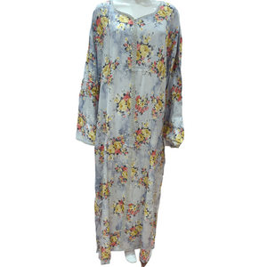 Gray Bouquet - Long Sleeve PLUS SIZE maxi dress