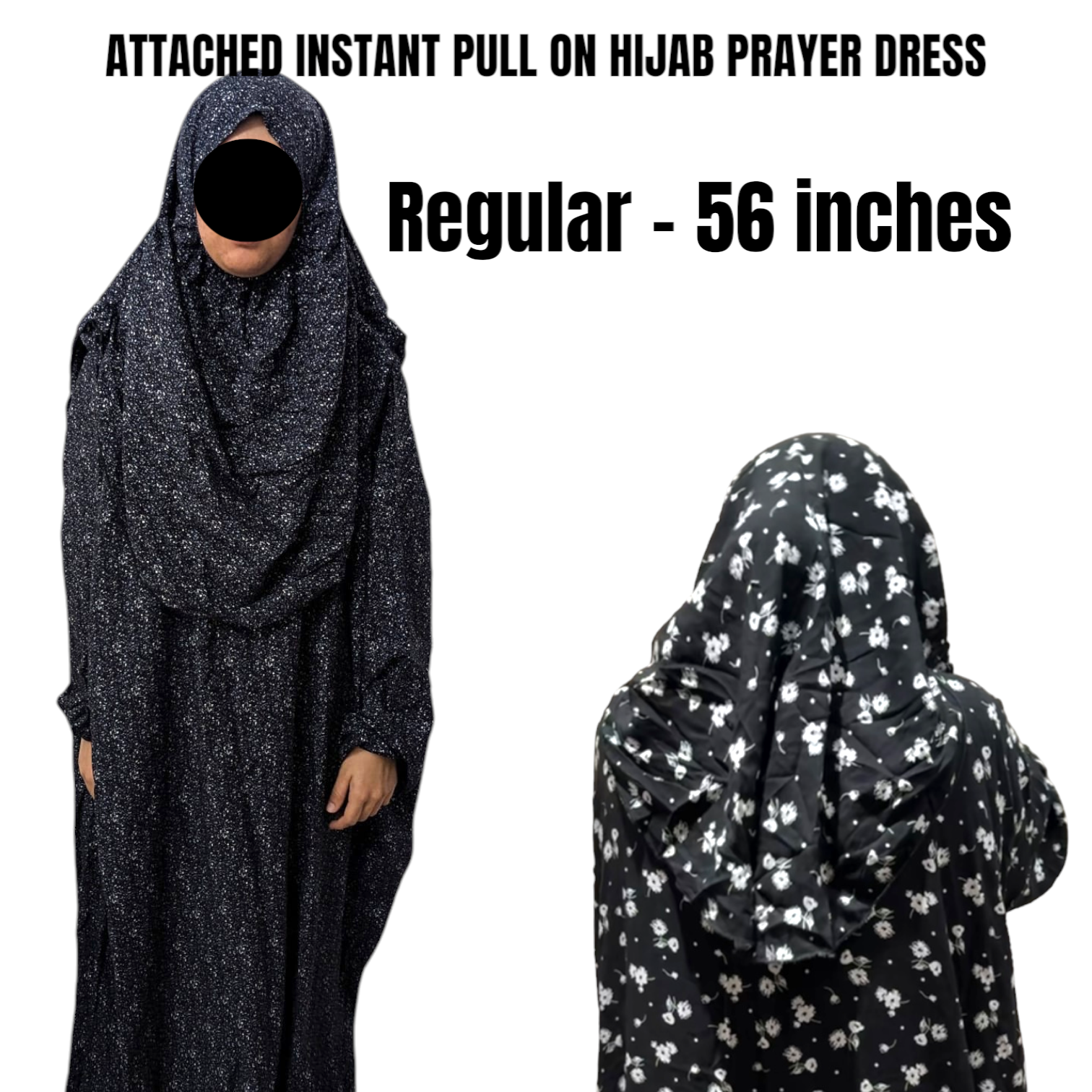 NEW Regular length Instant Hijab Prayer dress with pockets