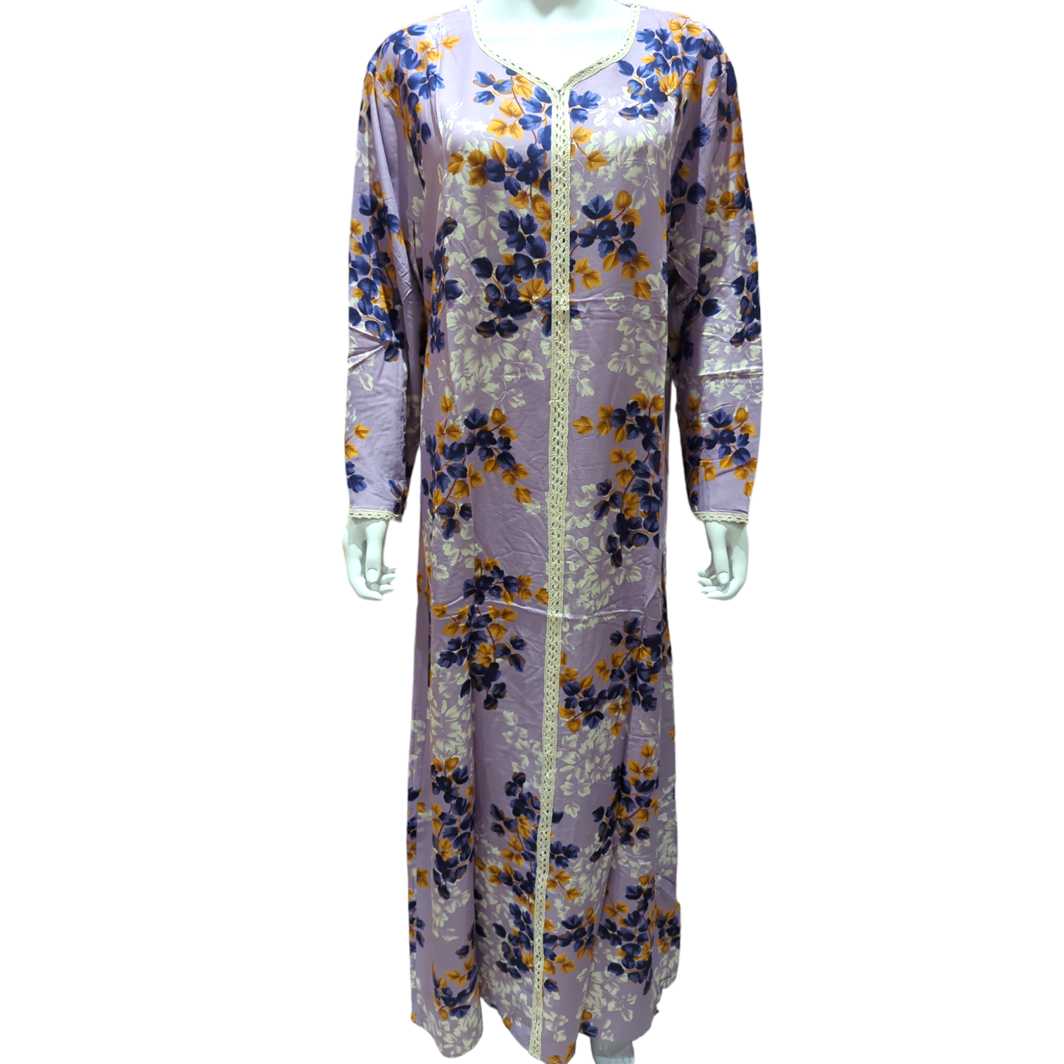 Lilac Flower - Long Sleeve maxi dress