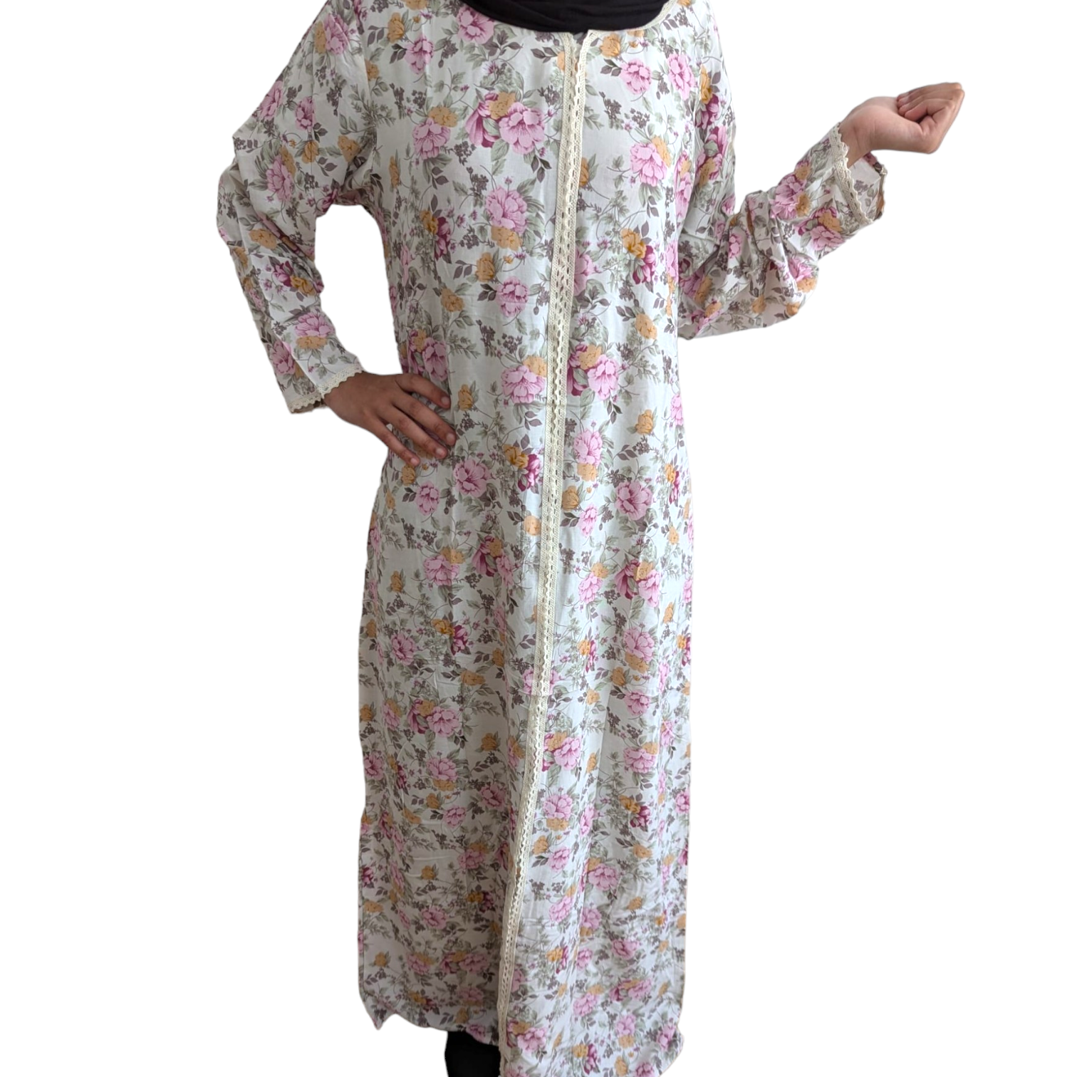 Cream Breeze - Long Sleeve maxi dress