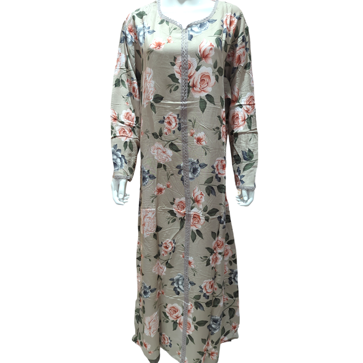 Grey Rose - Long Sleeve maxi dress