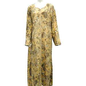 Dark Cream Forest - Long Sleeve Plus Size maxi dress