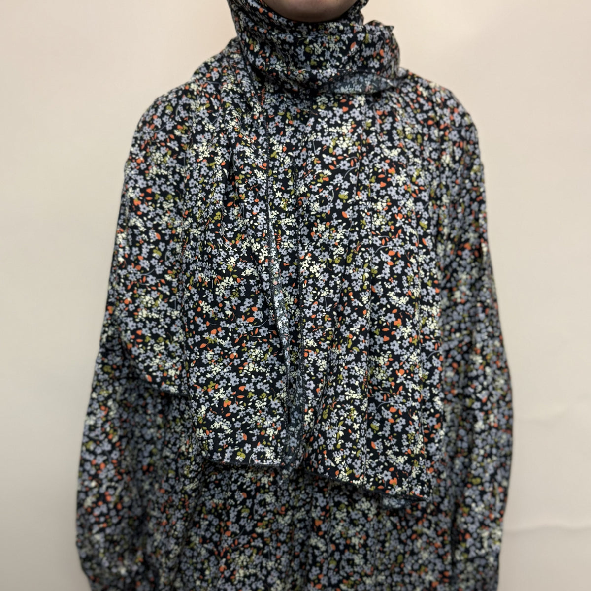 Regular Length Prayer Dress with Attached Hijab & Pockets