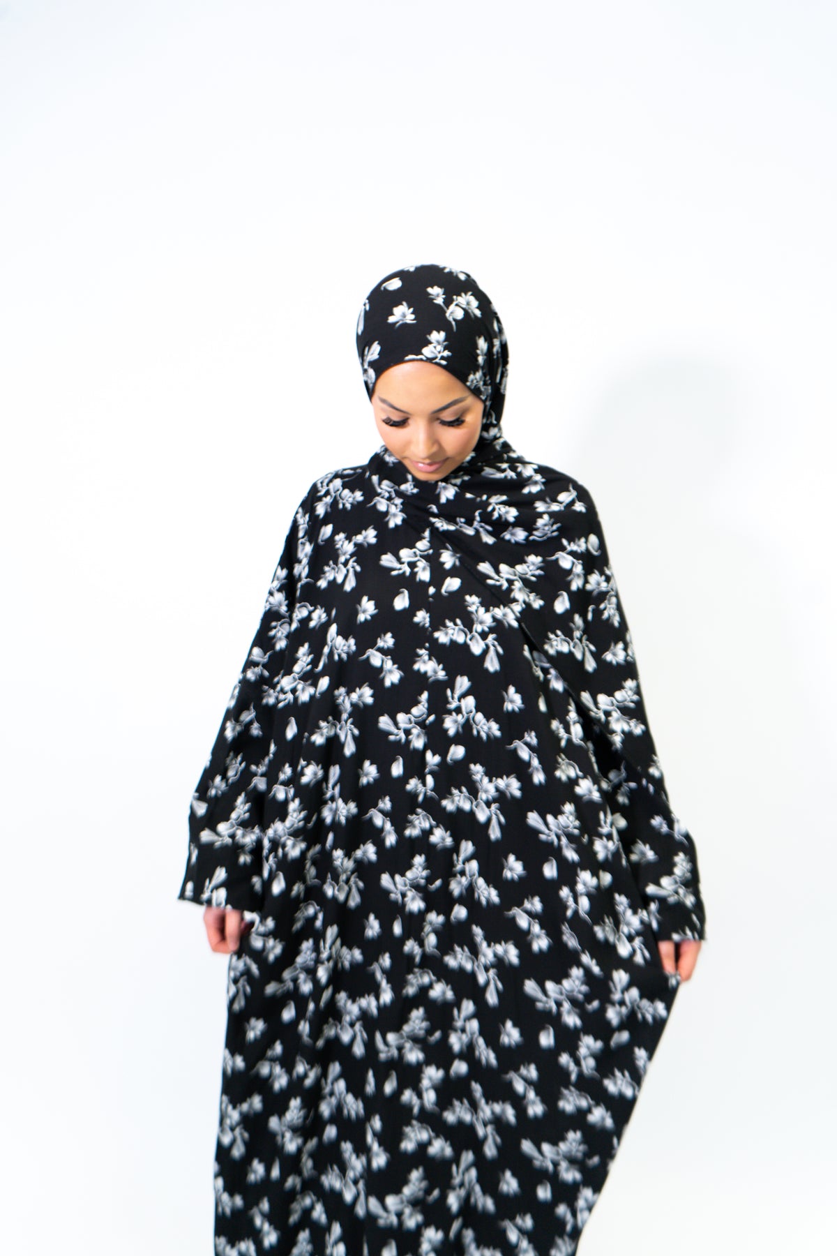 Extra Long Prayer Dress with Attached Hijab & Pockets