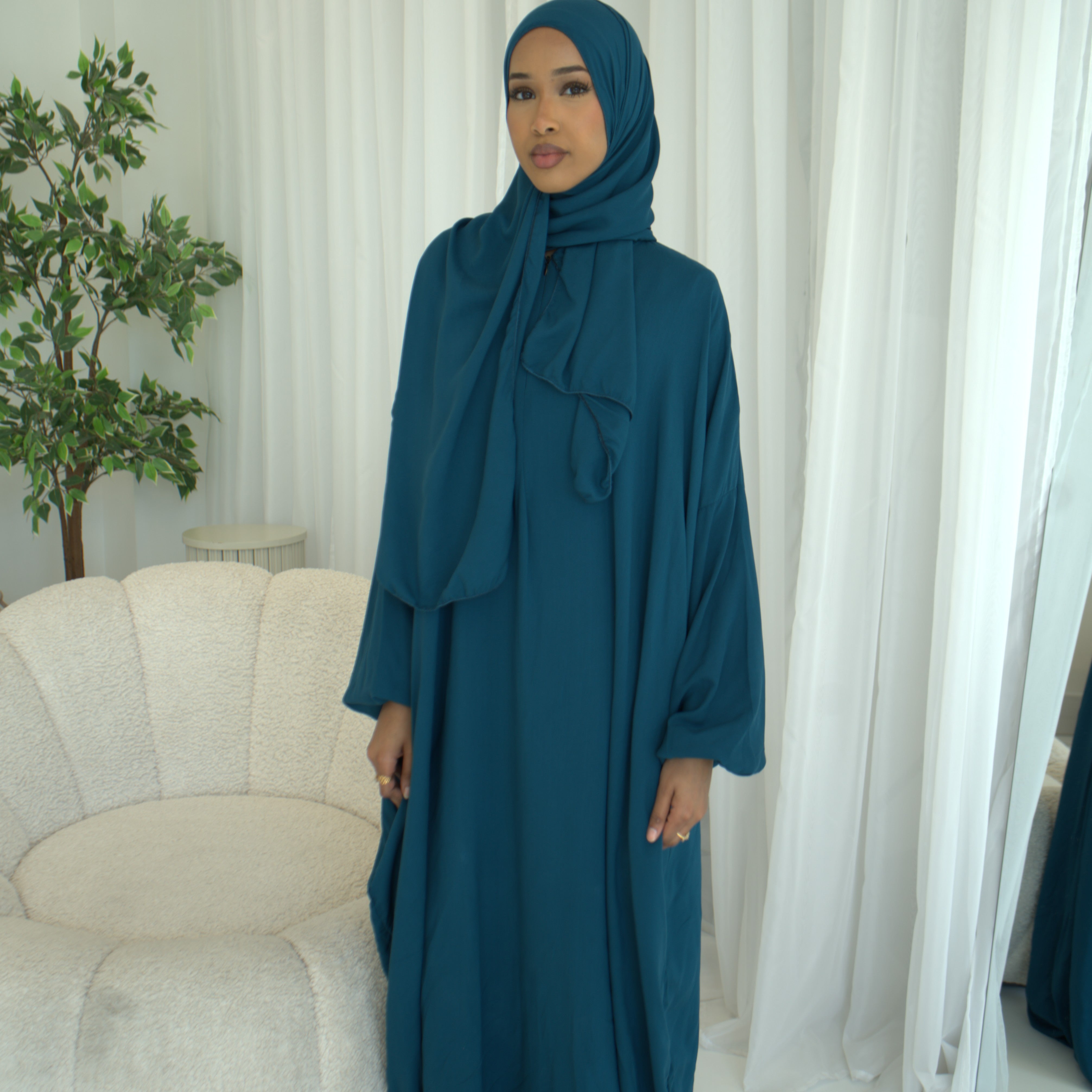 NEW Short length Prayer dress with pockets, prayer abaya