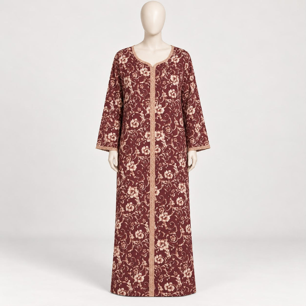 vines and leaves - Long Sleeve Plus Size maxi dress