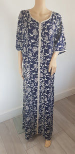 Load image into Gallery viewer, Blue Swirl - Short Sleeve PLUS SIZE maxi dress
