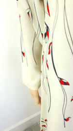 Load image into Gallery viewer, Red and White Floral - Long Sleeve maxi dress
