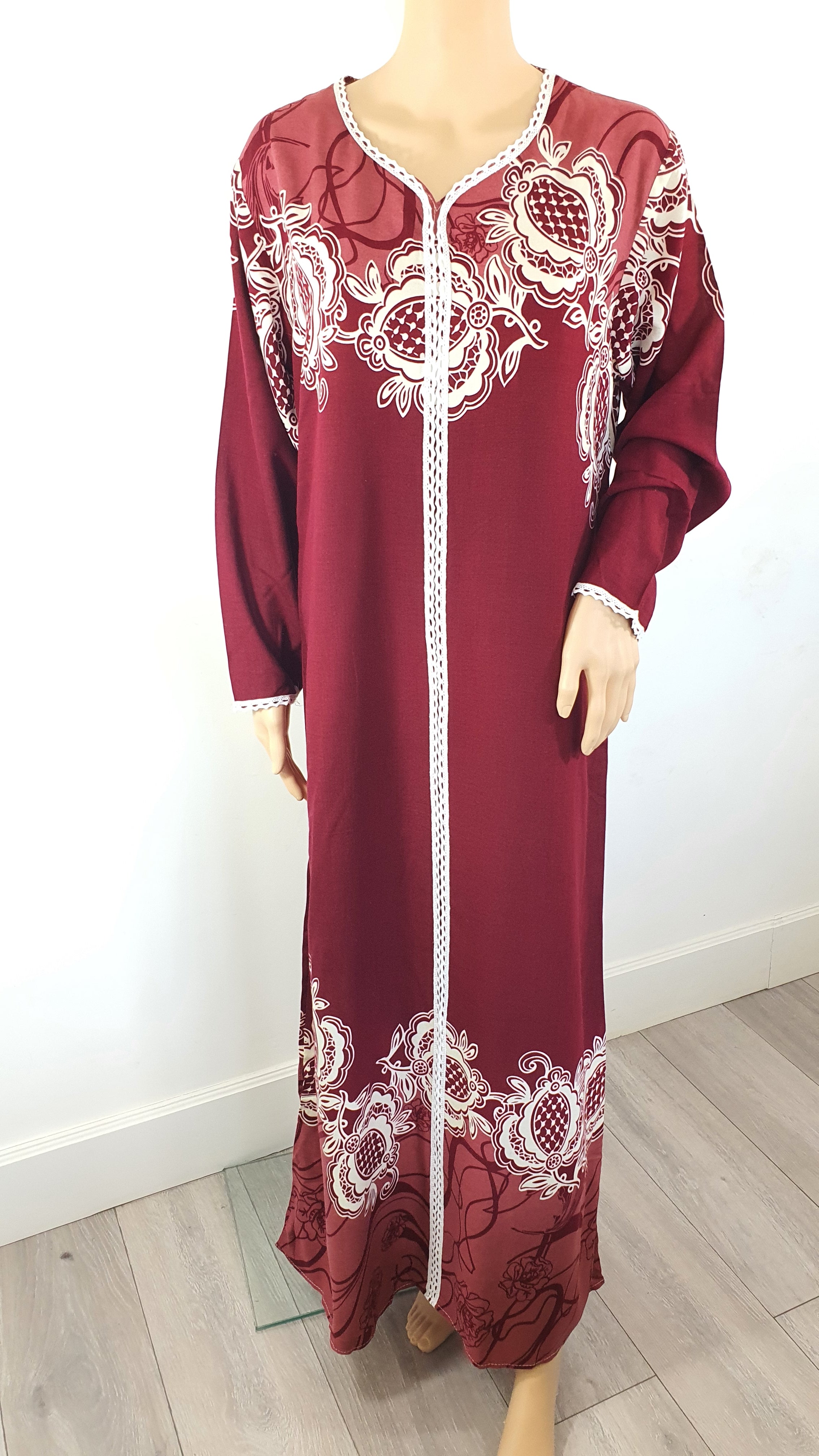 Simply Maroon - Long Sleeve maxi dress