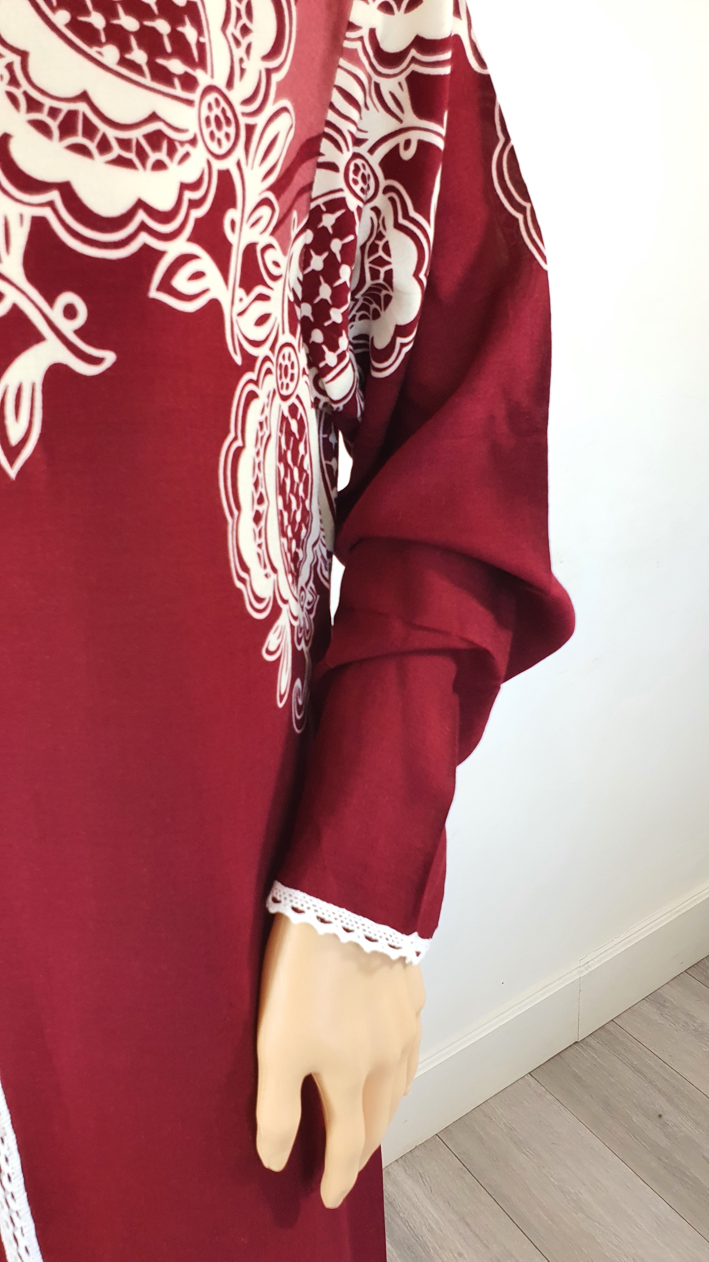 Simply Maroon - Long Sleeve maxi dress