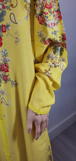 Load image into Gallery viewer, Yellow Kimono - Long Sleeve maxi dress
