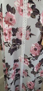 Load image into Gallery viewer, Pretty Rose Grey - Long Sleeve maxi dress
