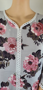 Load image into Gallery viewer, Pretty Rose Grey - Long Sleeve maxi dress
