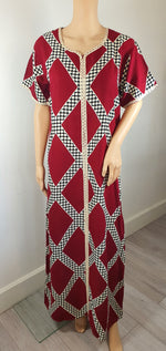 Load image into Gallery viewer, Crisscross Red and White - Short Sleeve maxi dress
