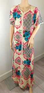 Load image into Gallery viewer, Japanese Flower - Short Sleeve maxi dress
