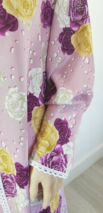 Load image into Gallery viewer, Flower Rain Drops - Long Sleeve Plus Size maxi dress
