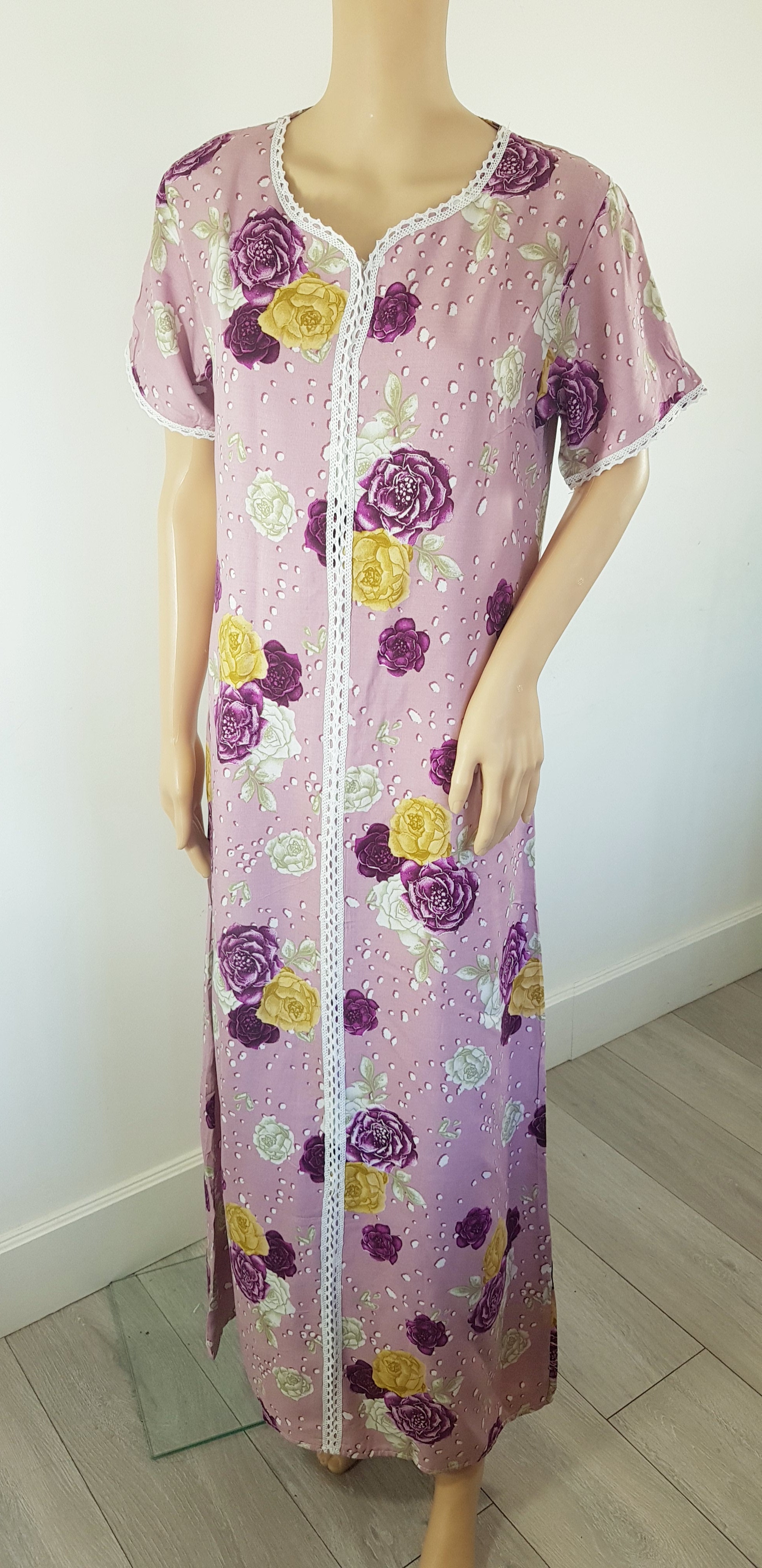 Flower Rain Drops - Short Sleeve maxi dress