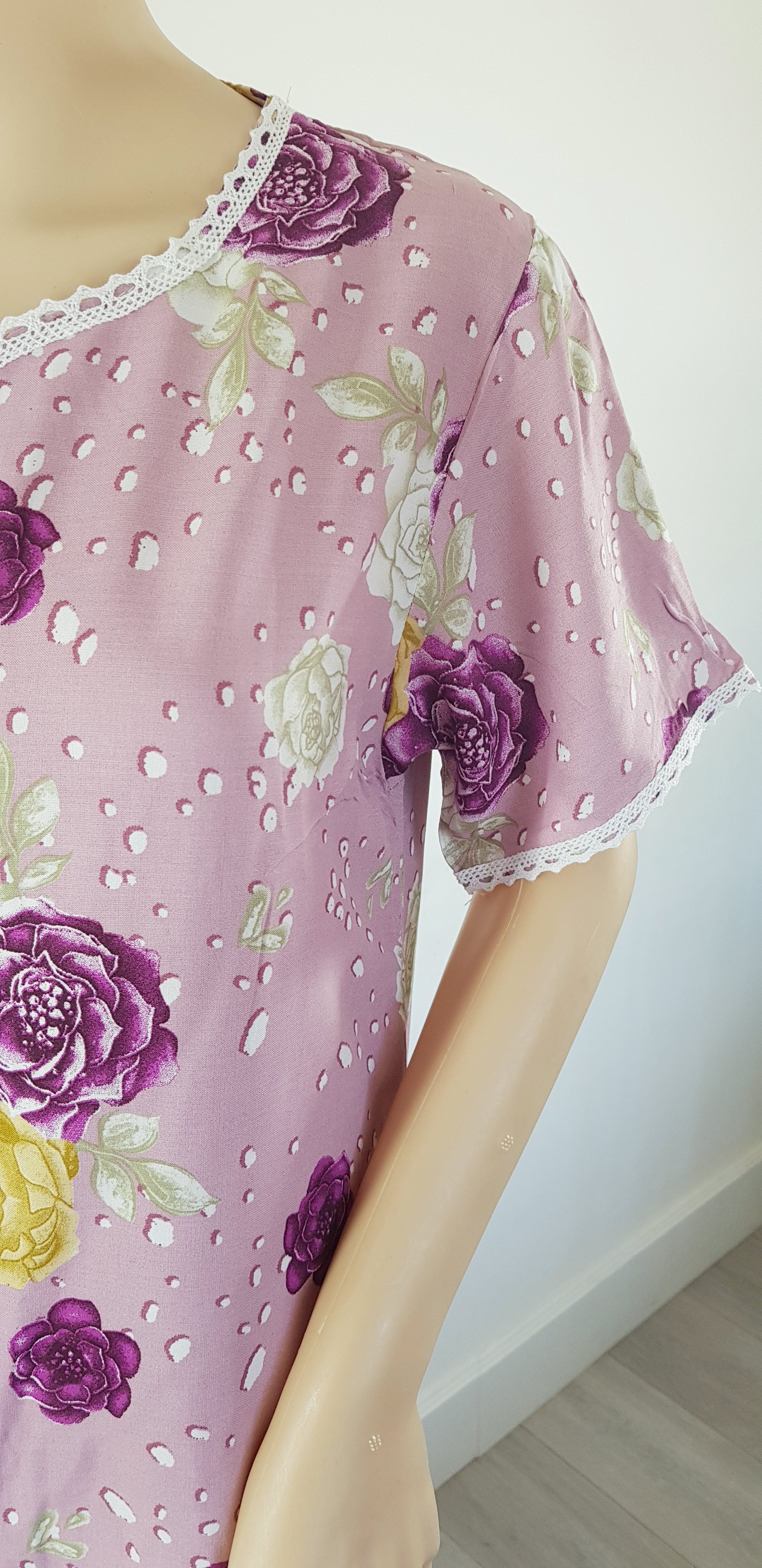 Flower Rain Drops - Short Sleeve maxi dress