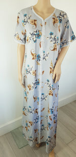 Load image into Gallery viewer, Greyish Blue - Short Sleeve maxi dress
