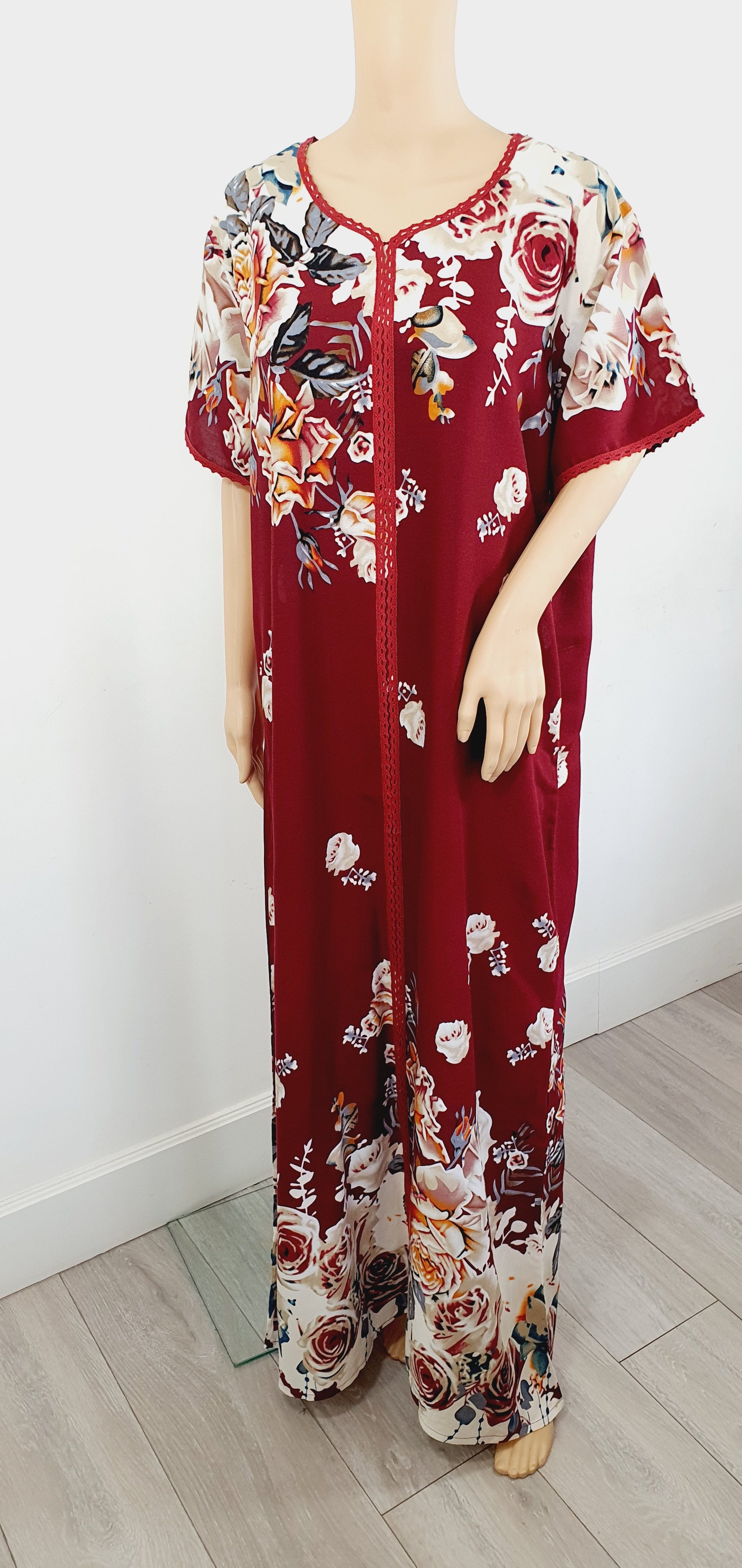 Red Fusion - Short Sleeve maxi dress