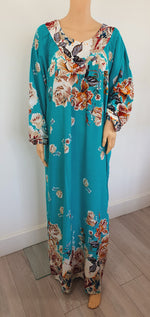 Load image into Gallery viewer, Turquoise Fusion - Long Sleeve OVERSIZED maxi dress
