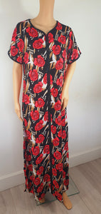 Red Valentines - Short Sleeve maxi dress