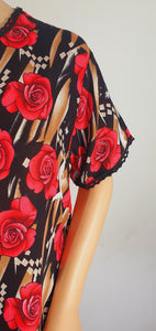 Red Valentines - Short Sleeve maxi dress