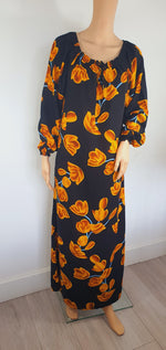 Load image into Gallery viewer, Fire Flower - Long Sleeve maxi dress
