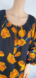 Fire Flower - Long Sleeve maxi dress