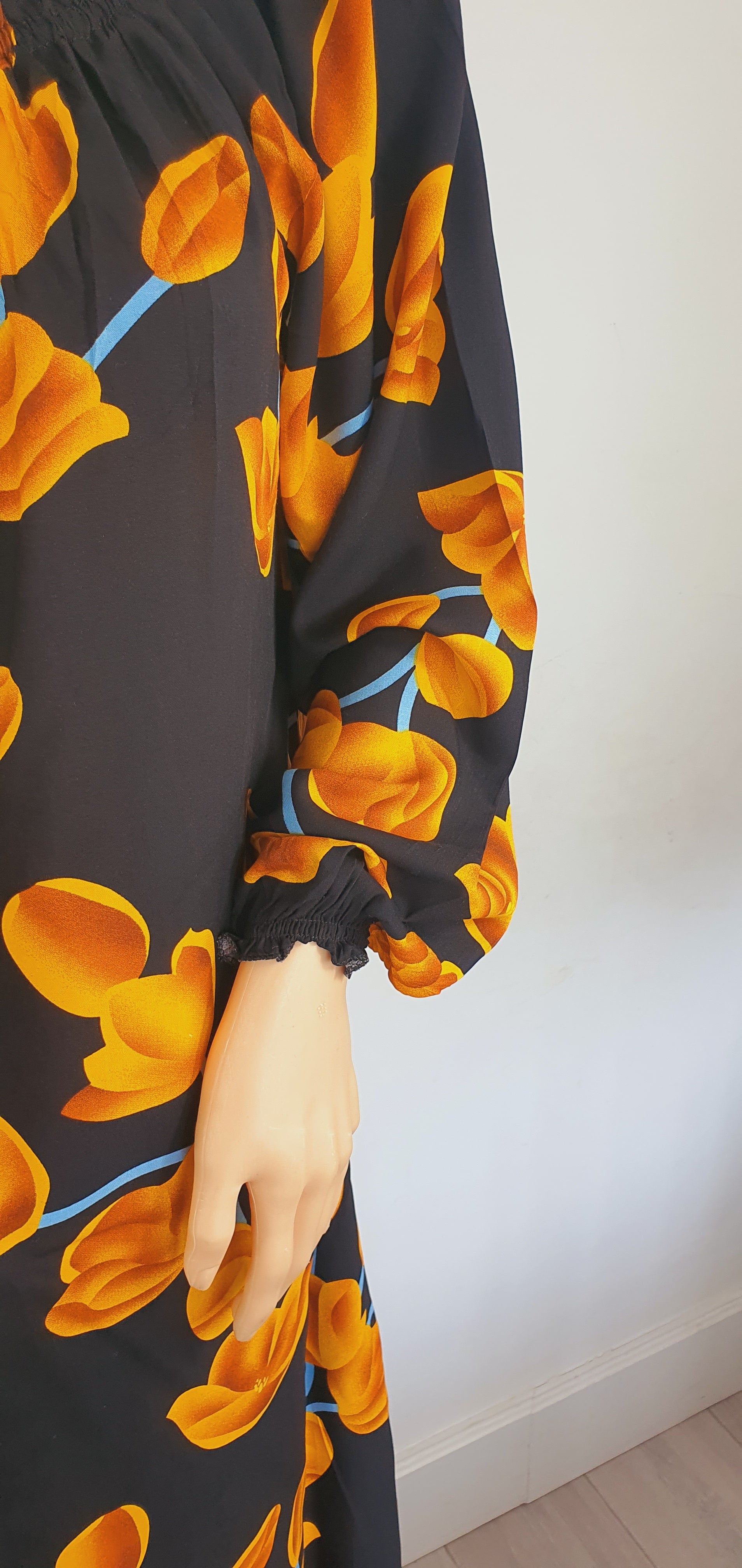 Fire Flower - Long Sleeve maxi dress