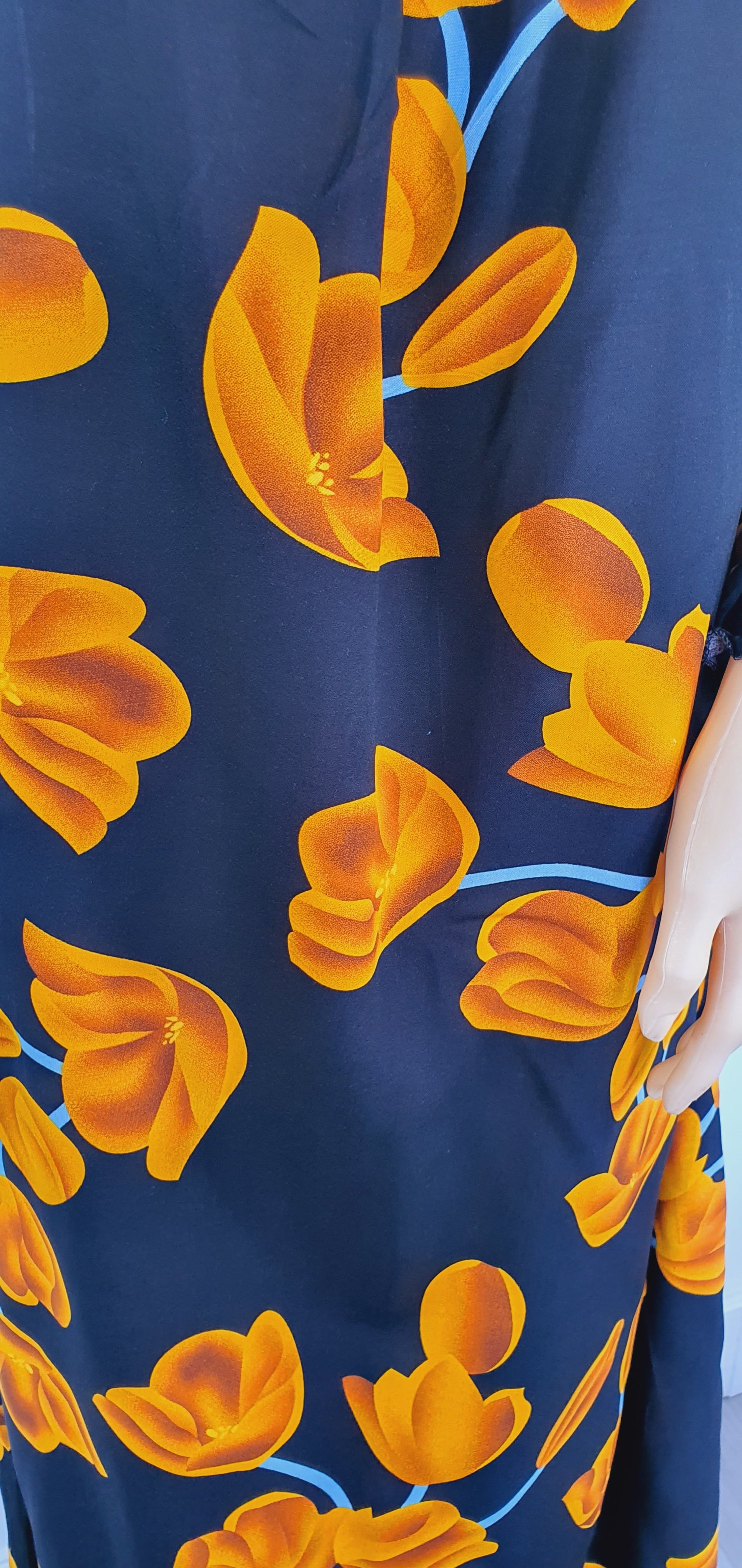 Fire Flower - Long Sleeve maxi dress