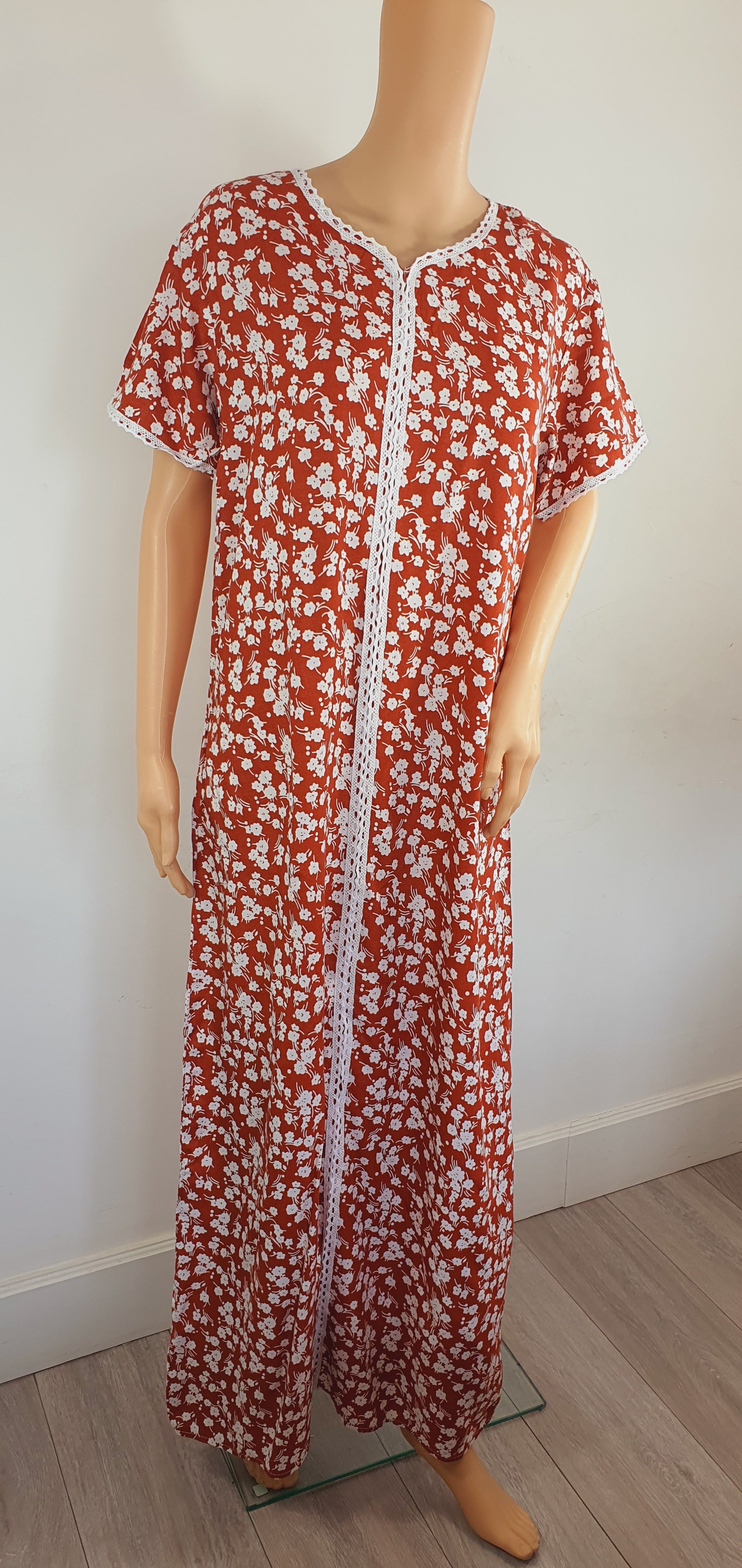 Brunt Orange  - Short Sleeve maxi dress