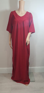 Just Red - Short Sleeve maxi dress