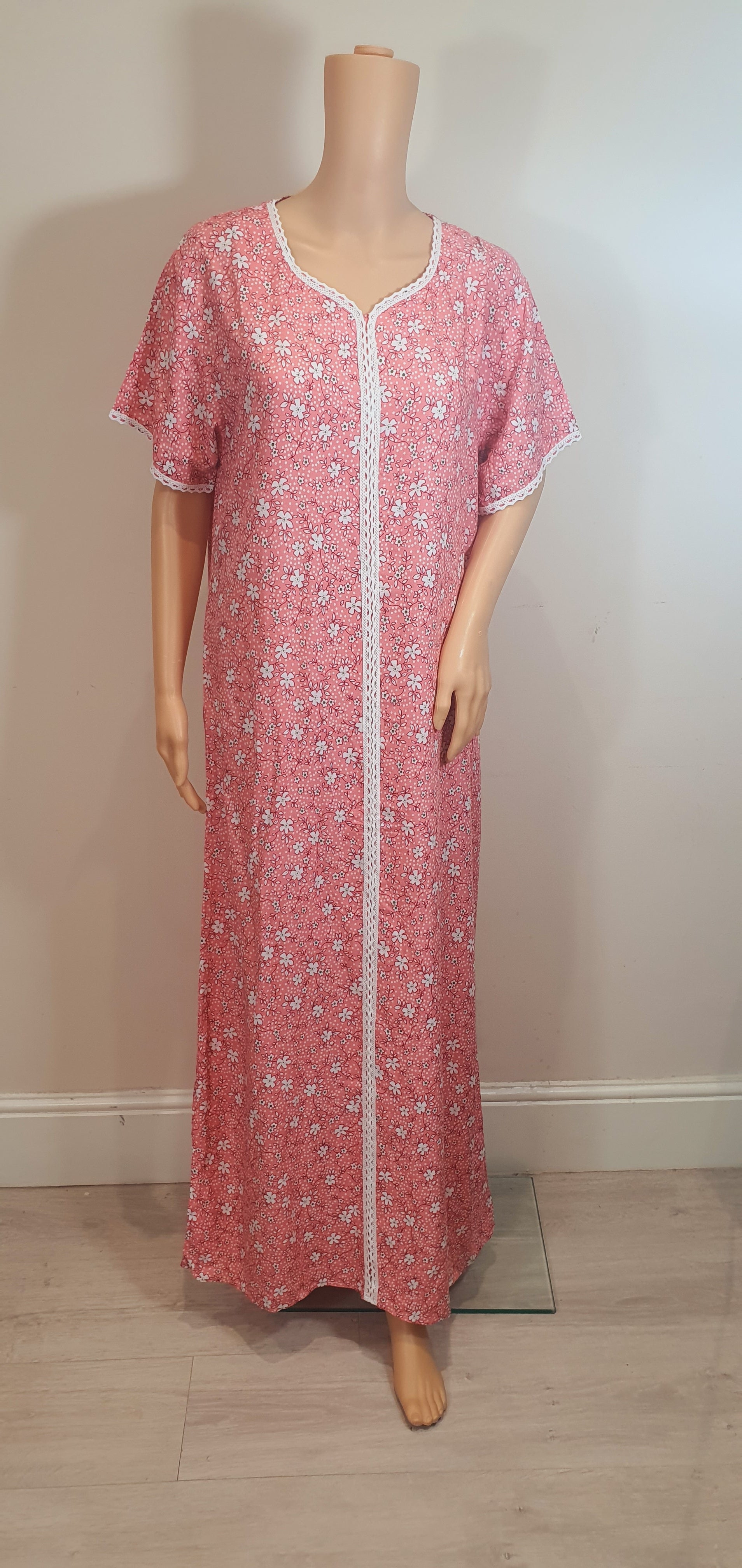 Pinkish Day - Short Sleeve maxi dress