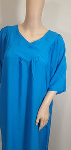 Plain Turquoise - Short Sleeve maxi dress