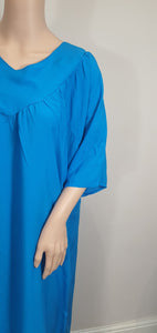 Plain Turquoise - Short Sleeve maxi dress