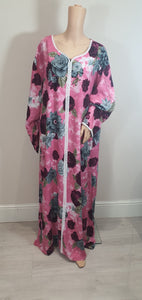 Cloudy Pink - Long Sleeve Plus Size maxi dress