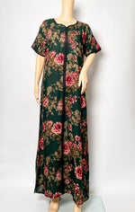 Load image into Gallery viewer, Green Forest Monsoon - Short Sleeve maxi dress
