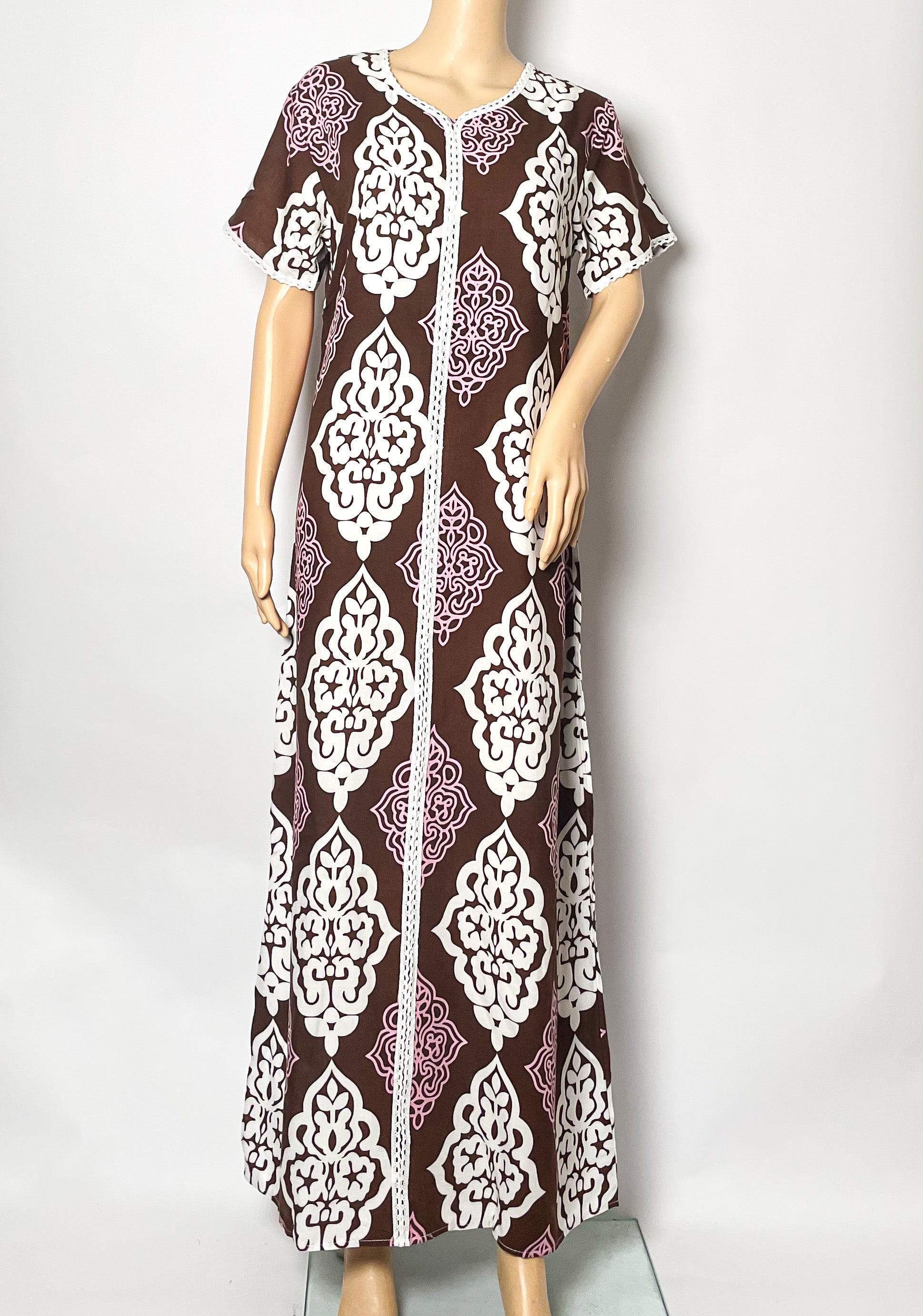 Moroccan Chocolate - Short Sleeve maxi dress