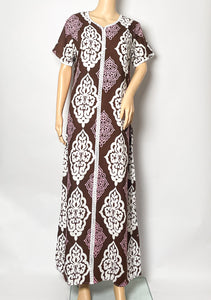 Moroccan Chocolate - Short Sleeve maxi dress