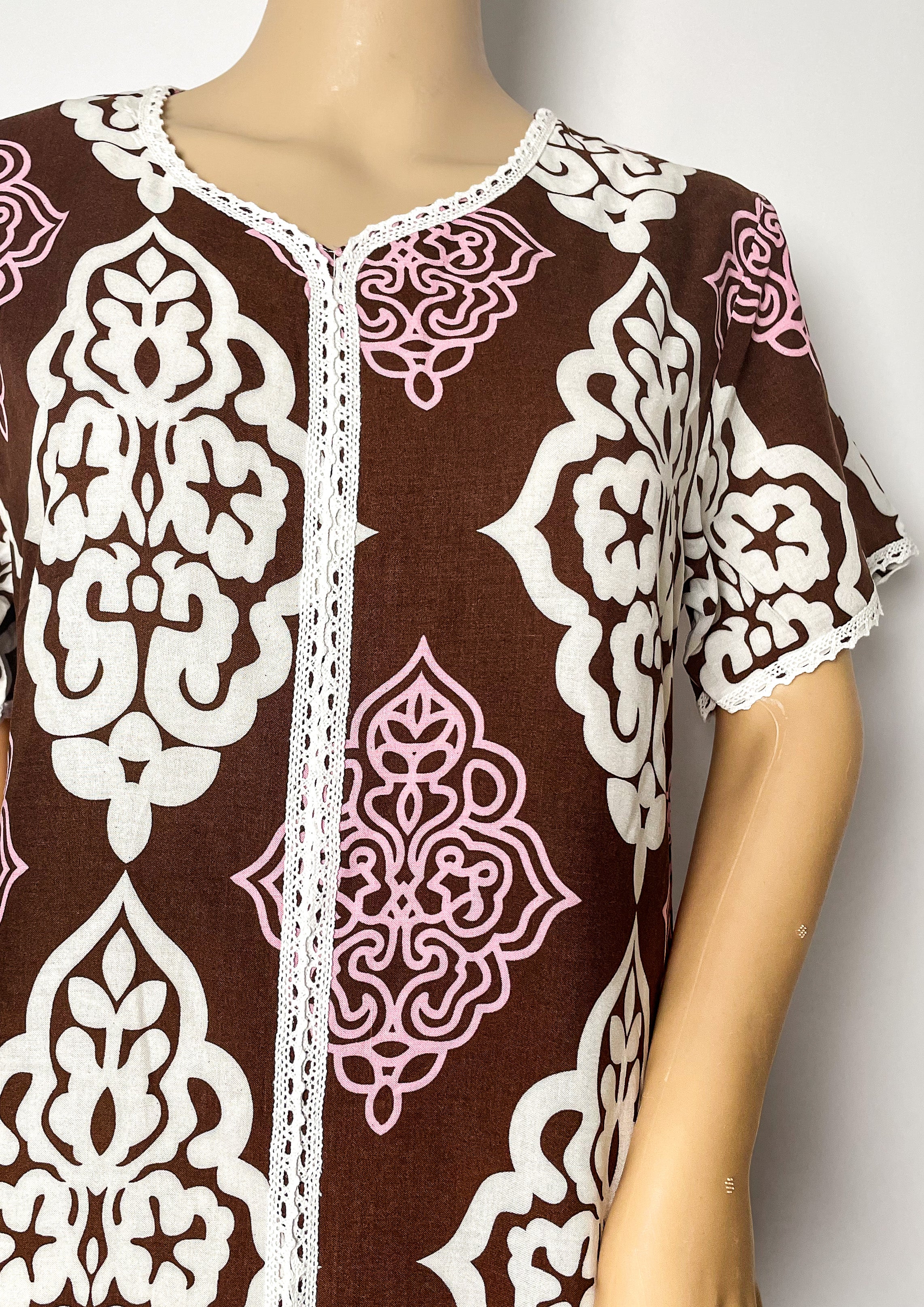 Moroccan Chocolate - Short Sleeve maxi dress