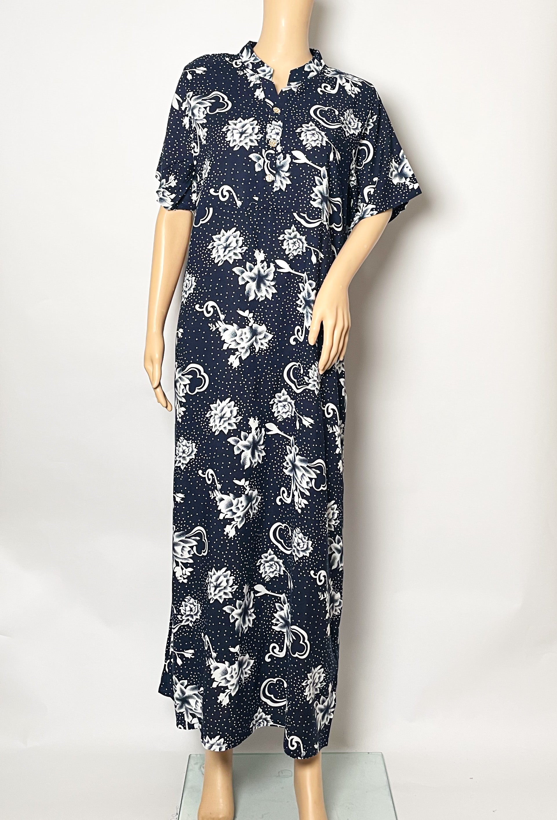 Blue Galaxy - Short Sleeve - With Buttons maxi dress