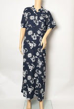 Load image into Gallery viewer, Blue Galaxy - Short Sleeve - With Buttons maxi dress
