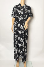 Load image into Gallery viewer, Black Galaxy - Short Sleeve - With Buttons maxi dress
