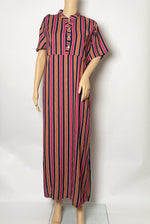 Load image into Gallery viewer, Retro Pink - Short Sleeve - With Buttons maxi dress
