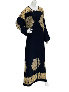 Moroccan Black - Long Sleeve maxi dress