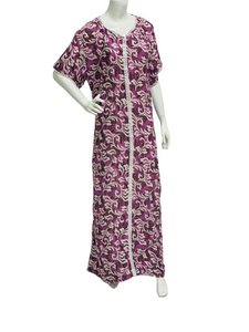 Pink Swirls - Short Sleeve maxi dress